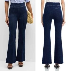 Frame Jetset Pintuck Organic Cotton Blend Flare Jeans Stretch Size 1